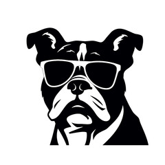 bulldog head flat illustration