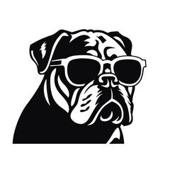 bulldog head flat illustration