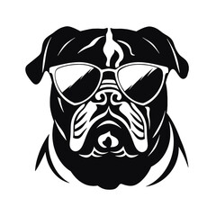 Fototapeta premium bulldog head flat illustration