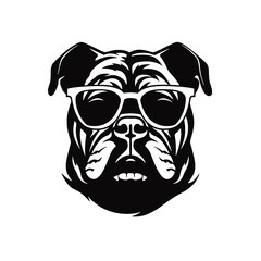 bulldog head flat illustration