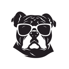 bulldog head flat illustration