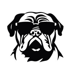 bulldog head flat illustration