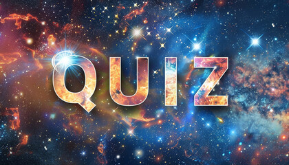 design a banner with the word QUIZ all capital letter - obrazy, fototapety, plakaty