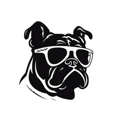 bulldog head flat illustration