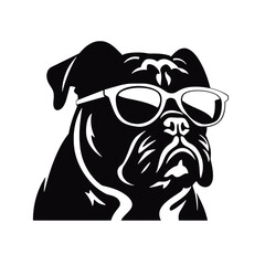 bulldog head flat illustration