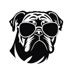 bulldog head flat illustration
