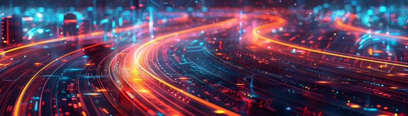 AI for traffic management shimmering maps