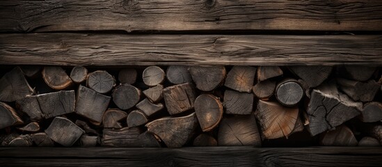 Wooden Boards and Logs Background - obrazy, fototapety, plakaty