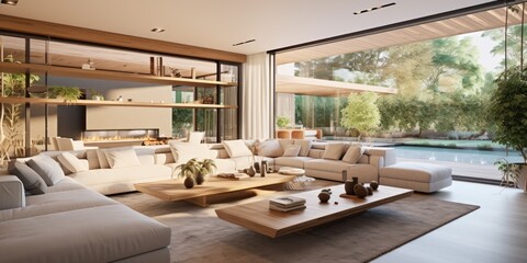 Obraz premium Stunning living room in contemporary villa.