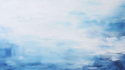 Closeup of abstract rough blue and white art painting texture