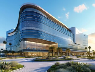 A world-class medical complex in Dubai Healthcare City - obrazy, fototapety, plakaty
