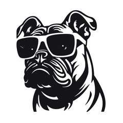 bulldog with sunglasses