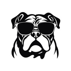 bulldog with sunglasses