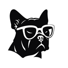bulldog with sunglasses