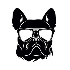 bulldog with sunglasses