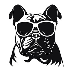 bulldog with sunglasses