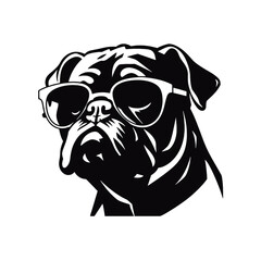 bulldog with sunglasses