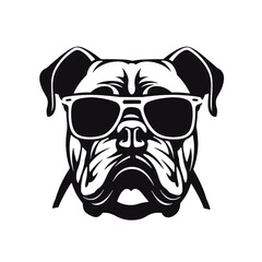bulldog with sunglasses