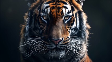 a cinematic and Dramatic portrait image for tiger