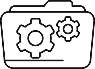 Folder machine tech icon outline vector. Camera power source. Random access