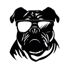 English bulldog silhouette