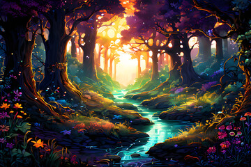 Fototapeta premium Unknown Realms: Exploration of a Mysterious World. Generative Ai