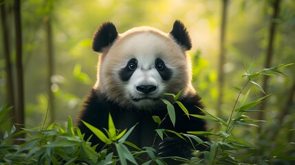 a cinematic and Dramatic portrait image for panda