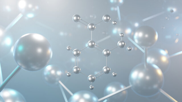 anthranilic acid molecular structure, 3d model molecule, aromatic acid, structural chemical formula view from a microscope