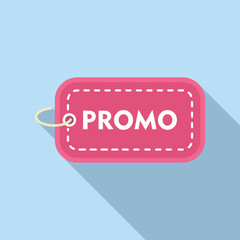Promo sale tag icon flat vector. Package deal. Price sale tag shop