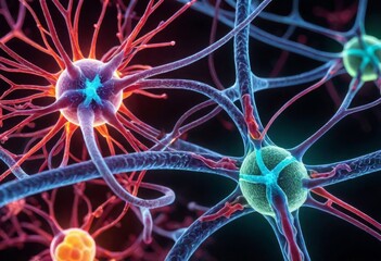 Close-up of virus cells or bacteria on light background