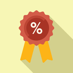 Emblem promotional code icon flat vector. Reduction code. Store buy shop