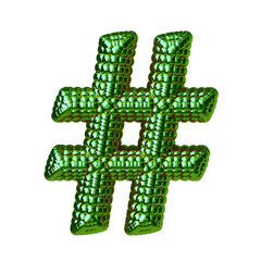 Symbol made of green spheres