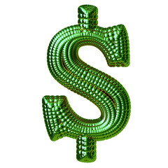 Symbol made of green spheres