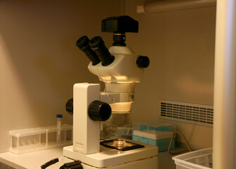 Microscope in a medical laboratory