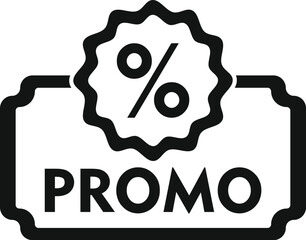 Promo card gift icon simple vector. Deal promotion. Rebate offer social