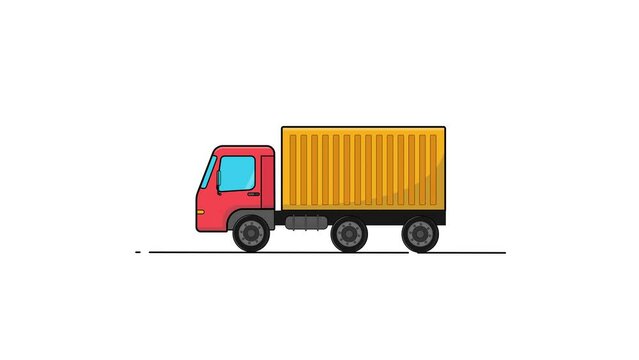 Animated Cargo Truck Cartoon Video