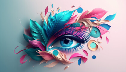 designer logo for beauty industry eyebrows eyelashes. Generative AI, - obrazy, fototapety, plakaty