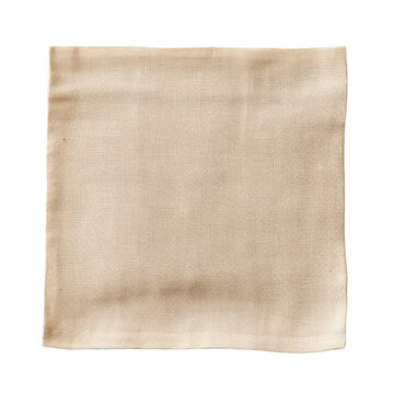 cloth square rag brown on white background.