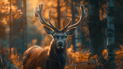 a cinematic and Dramatic portrait image for deer - obrazy, fototapety, plakaty