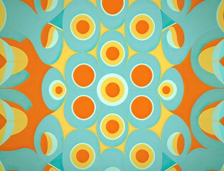 Retro geometry background in 70s style