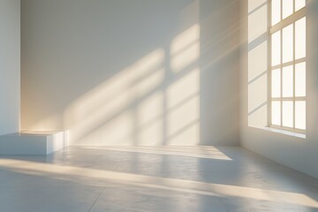 Fototapeta premium Empty room and wooden floor. Empty room for advertising. Generative AI