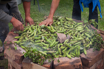 Photograph of unknown people preparing 