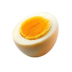 Half boiled egg isolated on transparent background