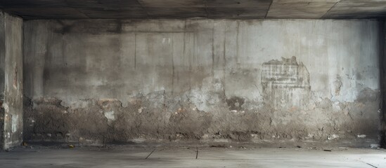 Decayed concrete surfaces indicate the passage of time and neglect appearing worn and unappealing - obrazy, fototapety, plakaty
