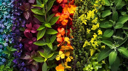 herbs in a rainbow spectrum for a vibrant of colors - obrazy, fototapety, plakaty