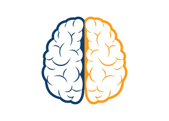 Left right human brain concept. Creative and logic part for social and business infographics. Vector design element of educational and creative theme.