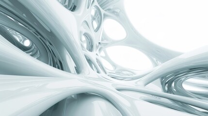 3d abstract white futuristic background
