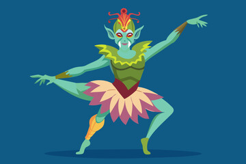 grotesque-dancer colorful vector illustration 