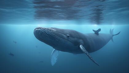 big whale in the sea. Generative AI,