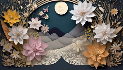 frame with flowers